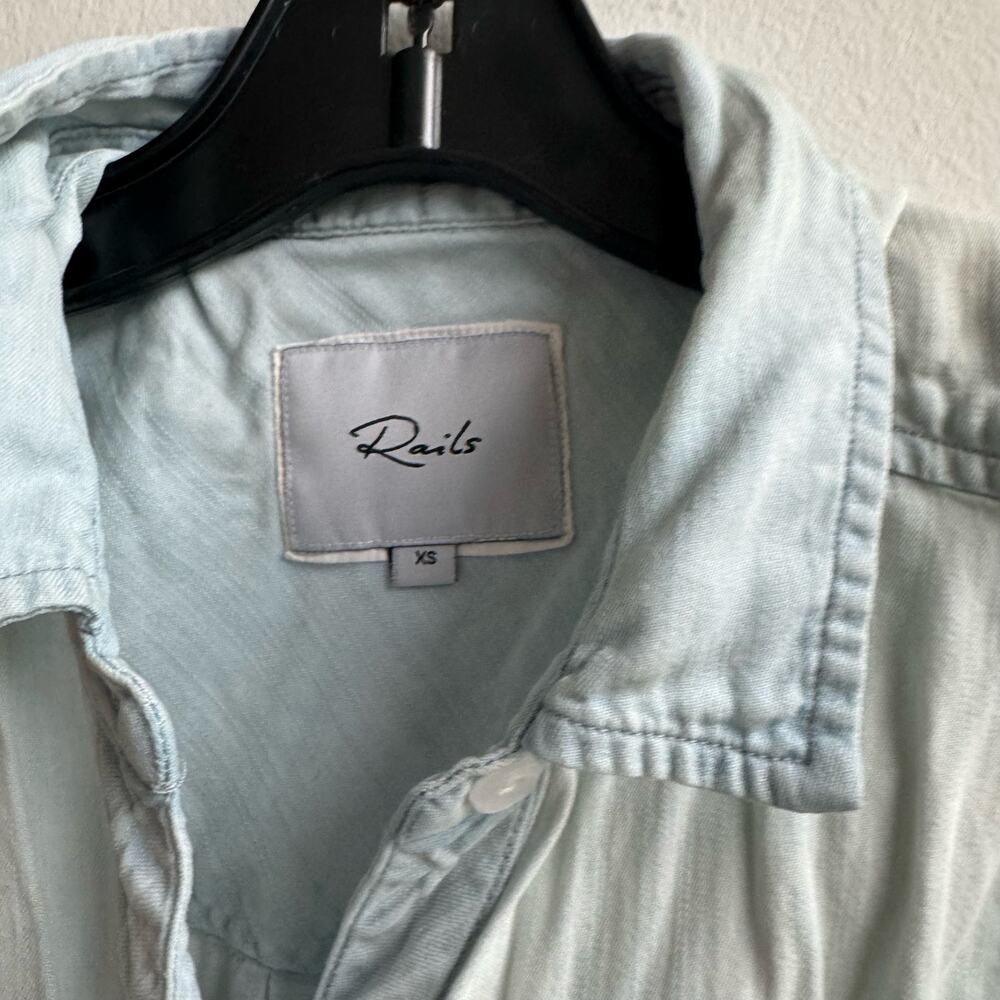 Rails Denim Sleeveless Button Up Tunic Shirt - Xs - image 6